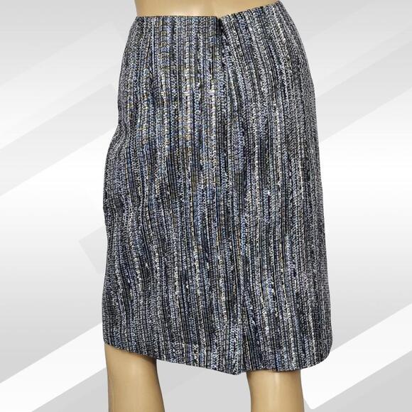 2/$30 Anne Klein Blue Tweed Textured Pencil Skirt Size 8 - Picture 4 of 9